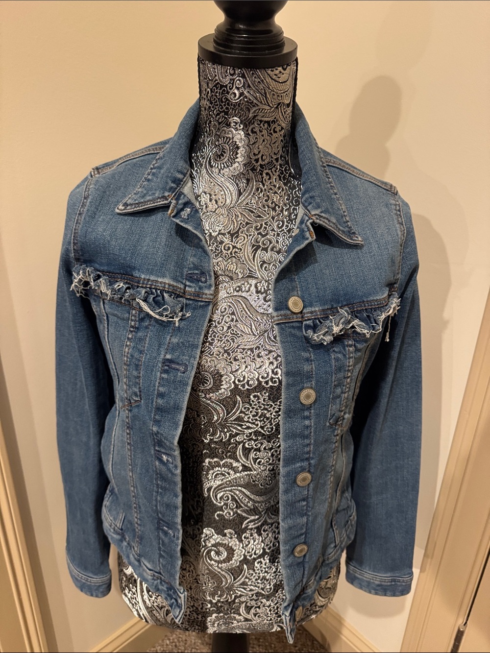 Classic Distressed Blue Denim Jacket